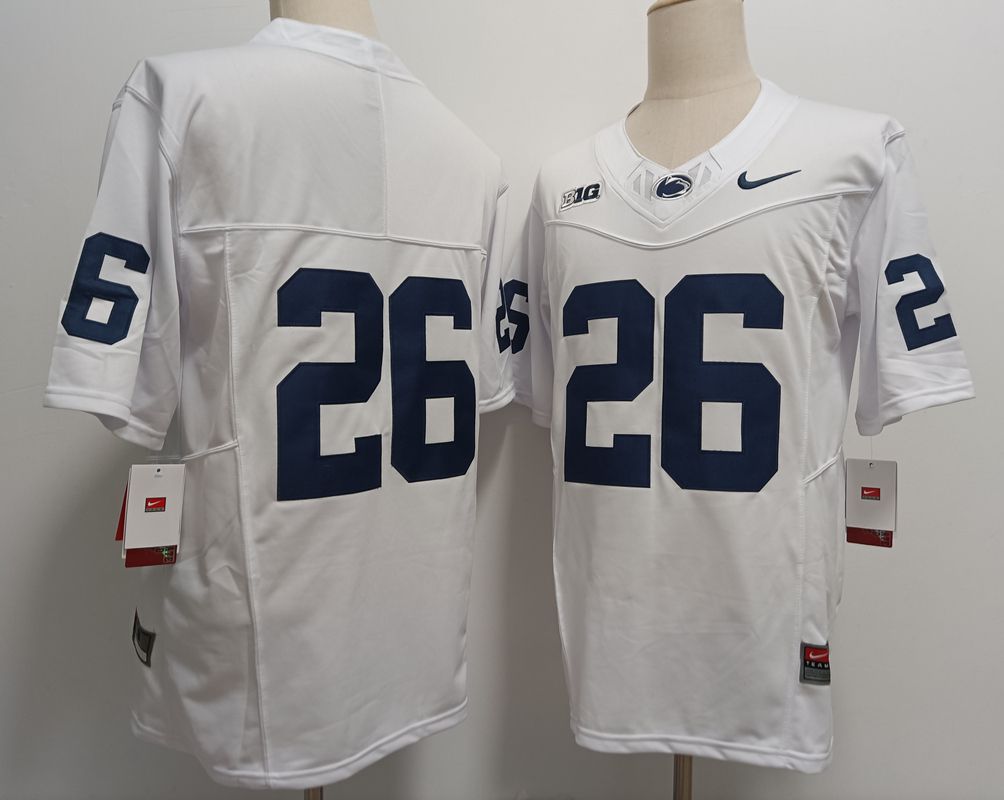Men Penn State Natty Lions #26 No Name White Nike 2025 NCAA Jersey style 1